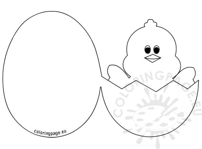 Cute Easter Chick Card | Coloring Page