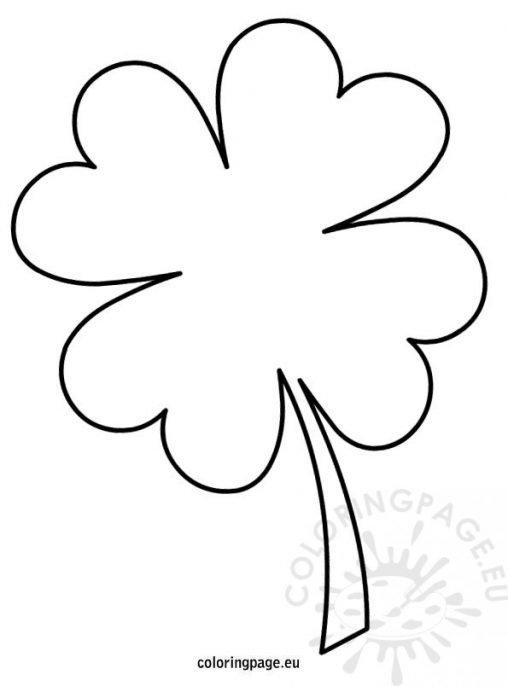 Four leaf clover template | Coloring Page