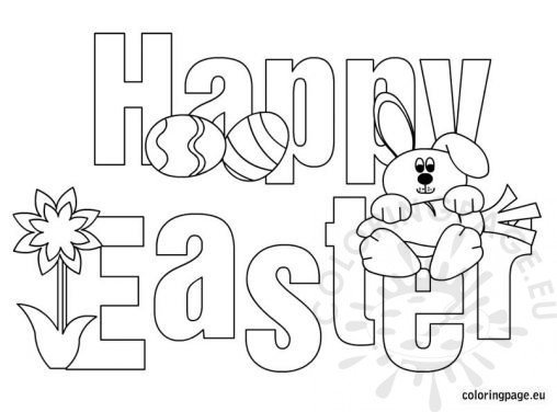 Happy Easter - Free Printable | Coloring Page