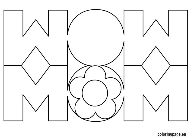 Mom Card Coloring Page Coloring Page