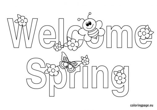 Free Welcome Spring Printable | Coloring Page