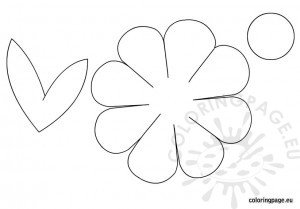 Flower with leaf template | Coloring Page