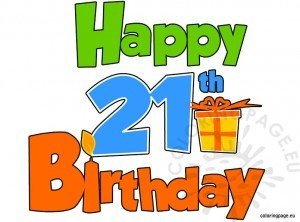 Happy 21th Birthday | Coloring Page