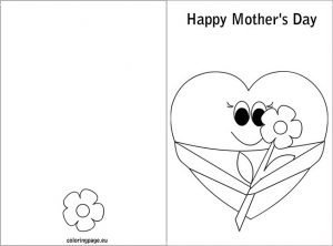 Mother's day card coloring | Coloring Page