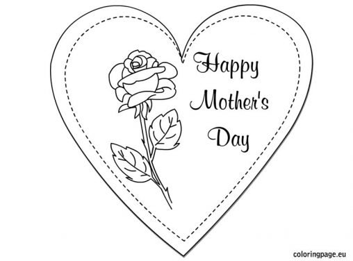 printable mothers day card to color coloring page
