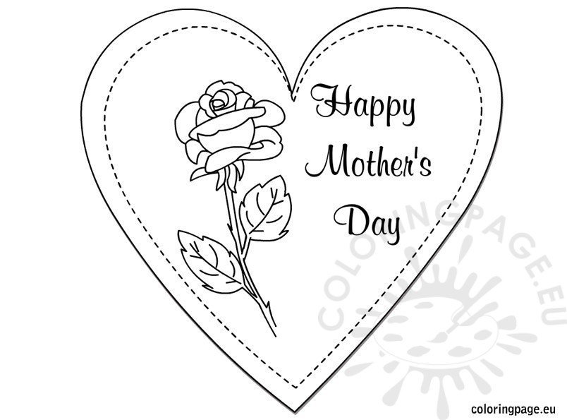 happy mothers day card coloring page2