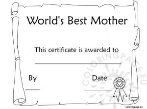 Mother's Day Awards Free Printable | Coloring Page