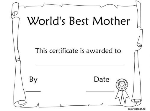 Mother's Day Awards Free Printable | Coloring Page