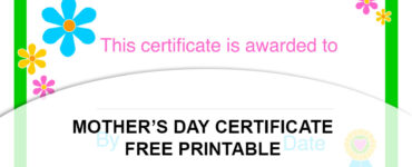 printable mothers day certificate