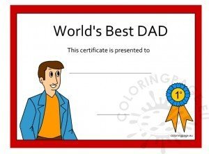 Father's Day Award | Coloring Page