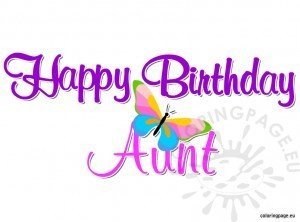 Happy Birthday Aunt | Coloring Page