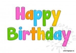 Happy Birthday Text | Coloring Page