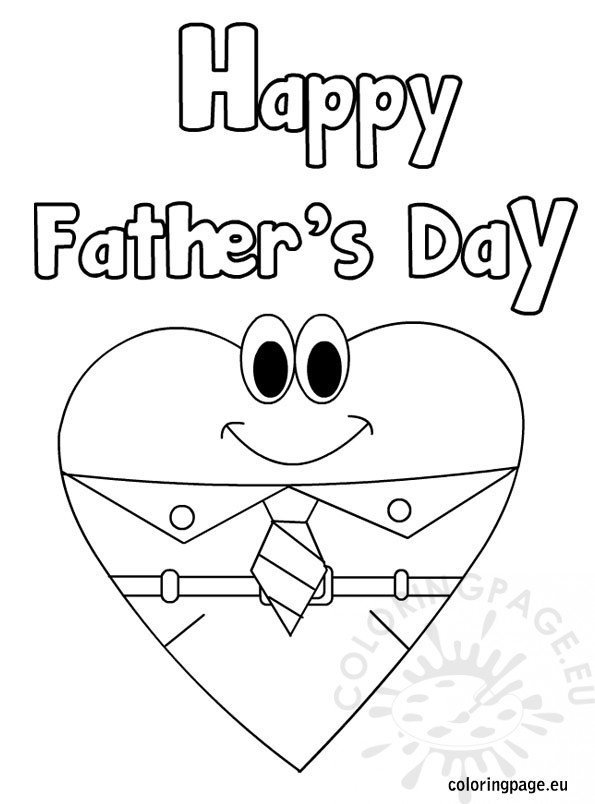 happy fathers day heart coloring