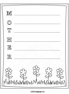 Mother's Day Writing Freebie coloring page | Coloring Page