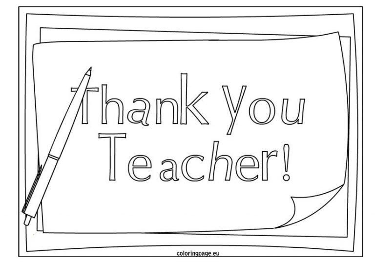 Thank you teacher coloring page | Coloring Page