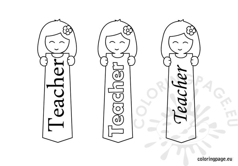 bookmarks teacher coloring page