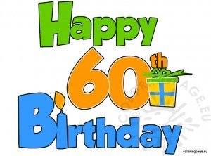 Happy 60th Birthday | Coloring Page