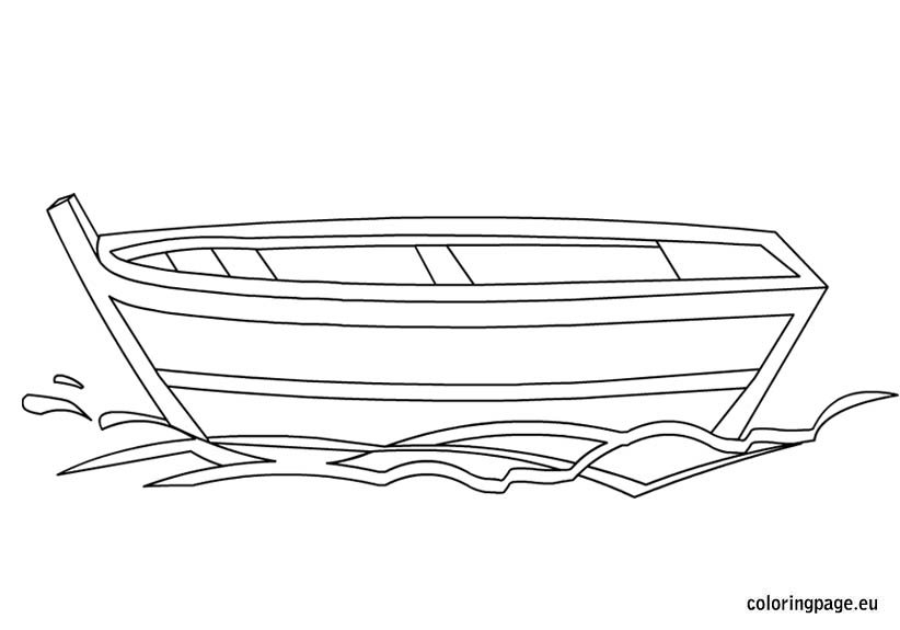 small boat coloring page