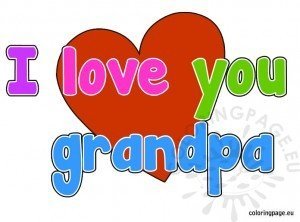 I love you grandpa | Coloring Page