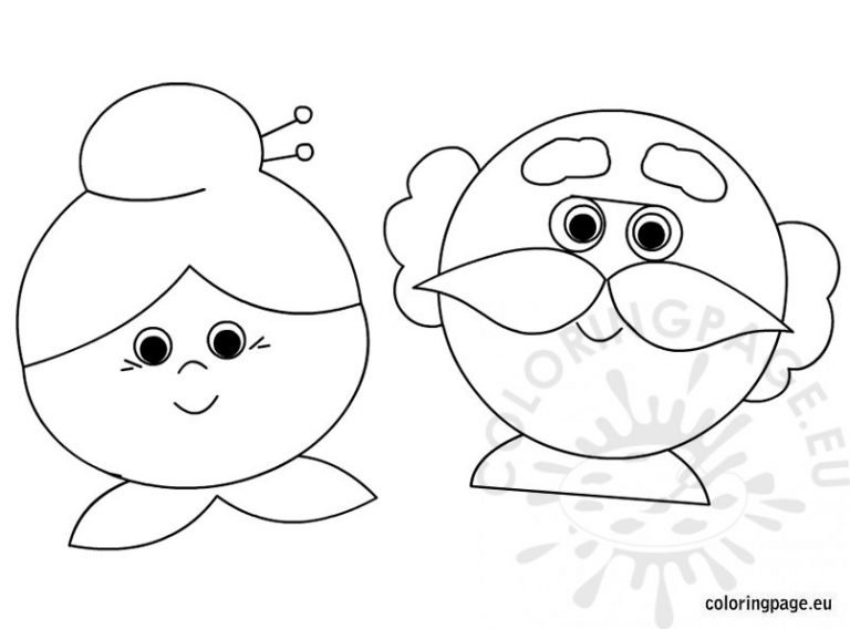 Grandma and Grandpa coloring page | Coloring Page