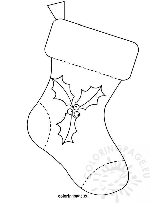 Christmas stocking coloring – Coloring Page