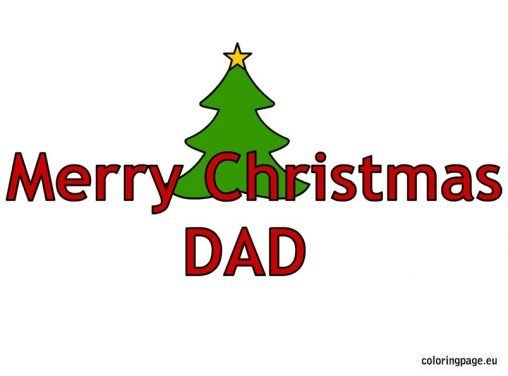 Merry Christmas Dad Text | Coloring Page