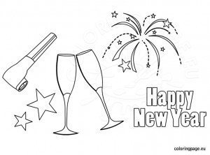 New Years coloring sheet – Coloring Page