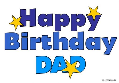 Happy Birthday Dad clipart | Coloring Page