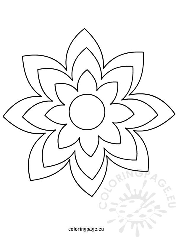 Large Printable Flower Template Coloring Page