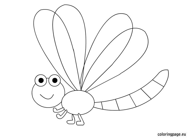 dragon fly coloring page cute