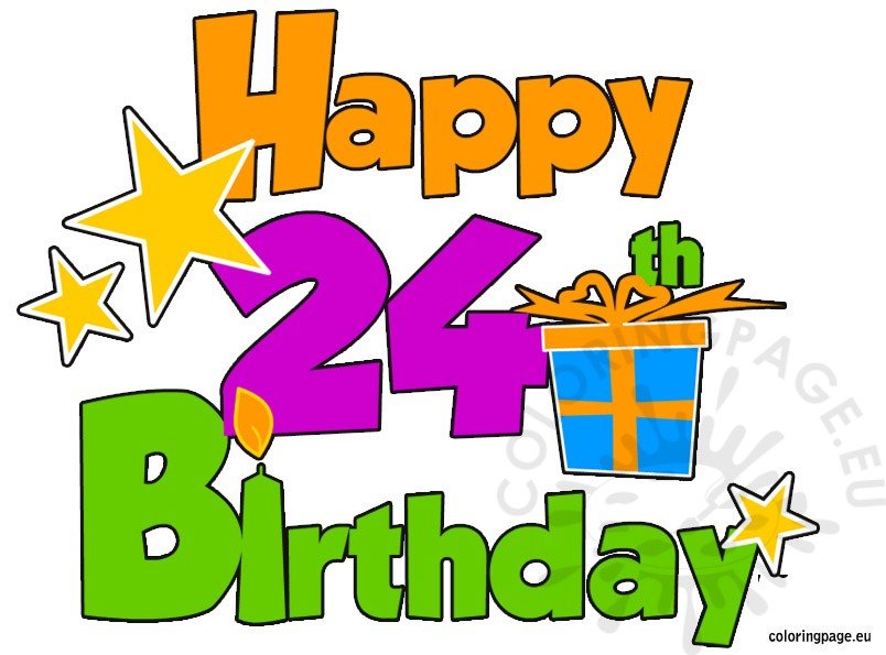 Happy 24th Birthday – Coloring Page F0E