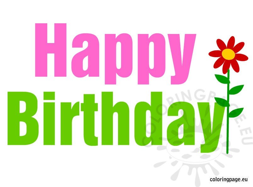 Happy Birthday clipart | Coloring Page