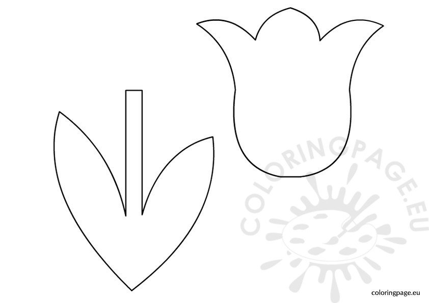 Tulip Template For Kids Coloring Page