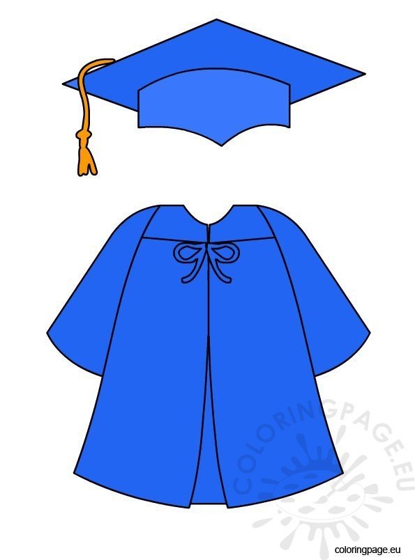 blue graduation cap and gown