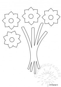 Bouquet flowers template – Coloring Page