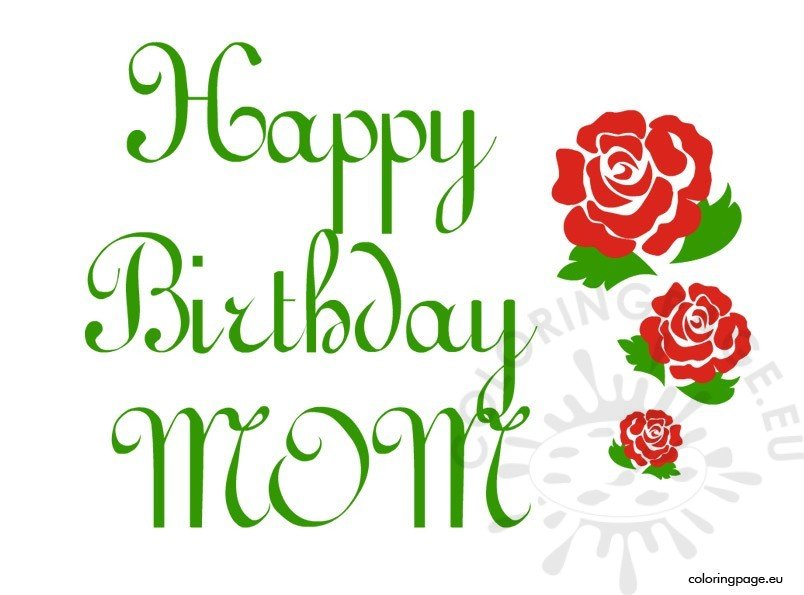 Happy birthday mom clip art – Coloring Page