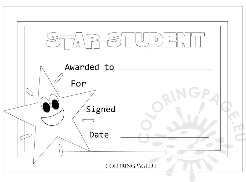 Kindergarten Certificate Coloring Page - Bank2home.com