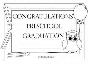 Preschool Graduation Certificate 2 | Coloring Page