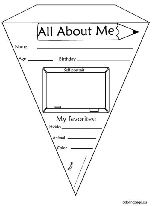 Pennant banner all about me | Coloring Page