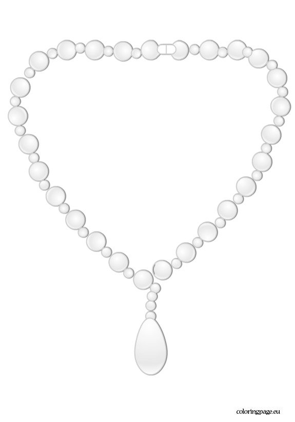 White Pearl Necklace – Coloring Page