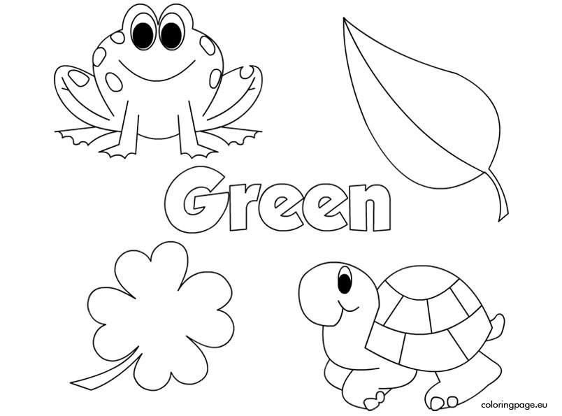 The Color Green Coloring Page