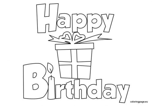 Happy Birthday Printable – Coloring Page