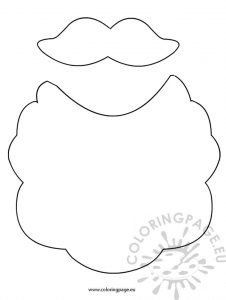 beard and mustache santa claus  coloring page