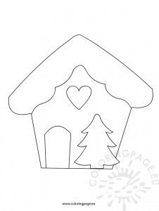 Christmas House template | Coloring Page