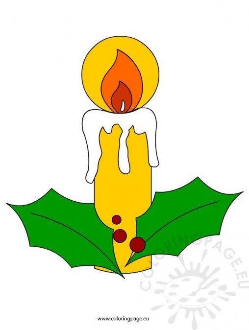Christmas Candle printable | Coloring Page