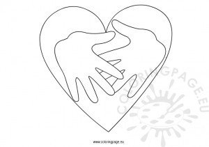 Hands and heart template | Coloring Page