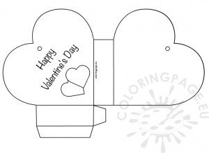 Valentine's Day Basket template | Coloring Page