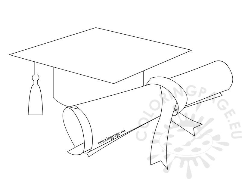 Cap and Gown Coloring Page