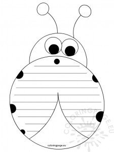Writing paper ladybug | Coloring Page