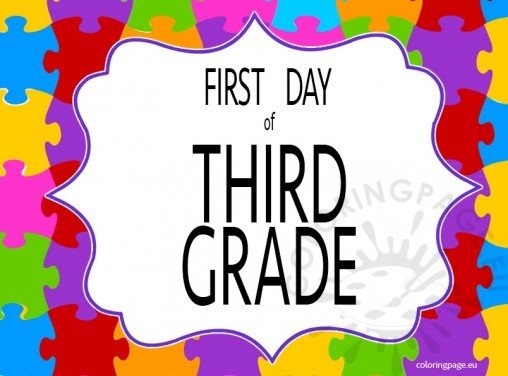 First Day Third Grade Coloring Page